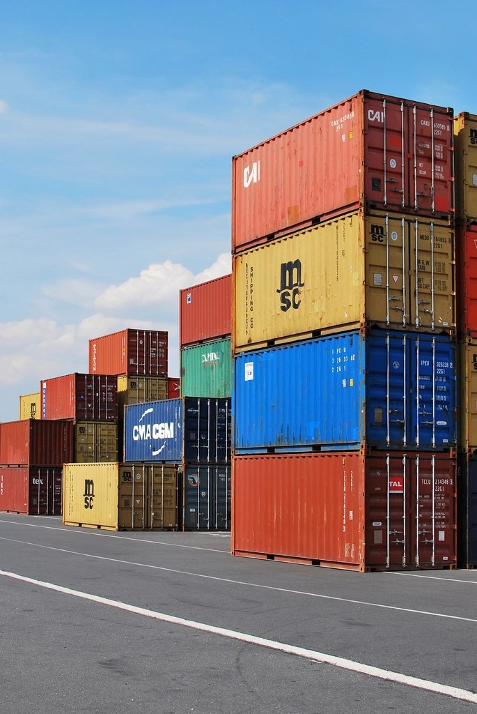 Free stacked shipping container image